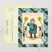 Replica Paaskaart, Een vrolijke Pasen Feestdagenkaart (Voorkant / Achterkant)