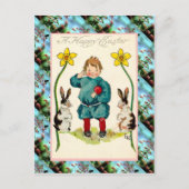 Replica  Paaskaart, Een vrolijke Pasen Feestdagenkaart (Voorkant)