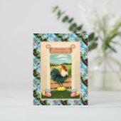 Replica  paaskaart, kip en eieren feestdagenkaart (Staand voorkant)