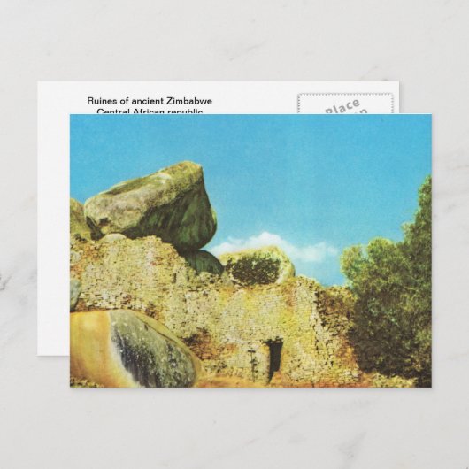Replica  Ruines uit het oude Zimbabwe Briefkaart (Voorkant / Achterkant)