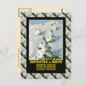 Replica  Ski Poster, Picos de Europa Briefkaart (Voorkant / Achterkant)