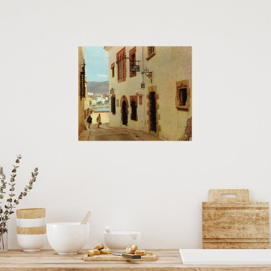 Replica  Spanje, oude stad Sitges Poster (Keuken)