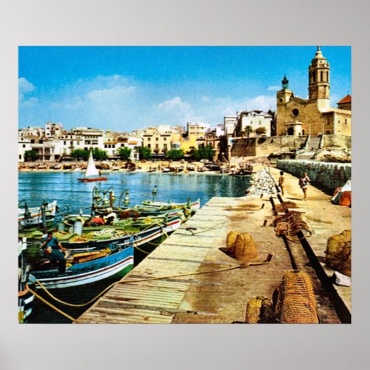 Replica  Spanje, Sitges waterfront Poster (Voorkant)