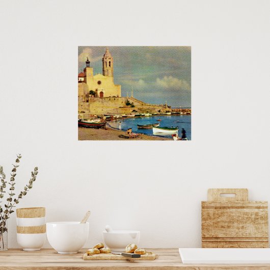 Replica  Spanje, Sitges waterfront Poster (Keuken)