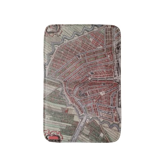 Replica stadskaart Amsterdam 1652 Badmat (Voorkant Verticaal)