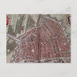 Replica stadskaart Amsterdam 1652 Briefkaart