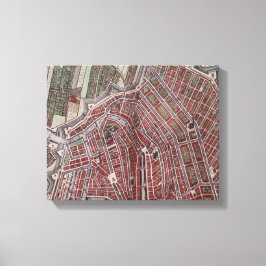 Replica stadskaart Amsterdam 1652 Canvas Afdruk
