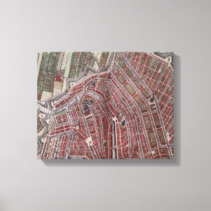 Replica stadskaart Amsterdam 1652 Canvas Afdruk