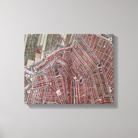 Replica stadskaart Amsterdam 1652 Canvas Afdruk (Voorkant)