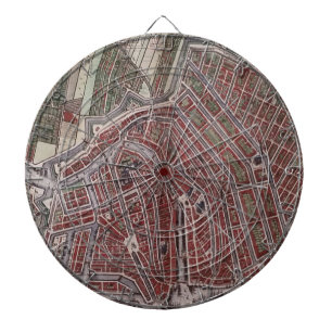 Replica stadskaart Amsterdam 1652 Dartbord
