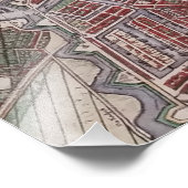 Replica stadskaart Amsterdam 1652 Foto Afdruk (Hoek)