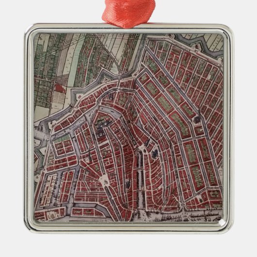 Replica stadskaart Amsterdam 1652 Metalen Ornament (Voorkant)