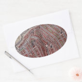 Replica stadskaart Amsterdam 1652 Ovale Sticker (Envelop)