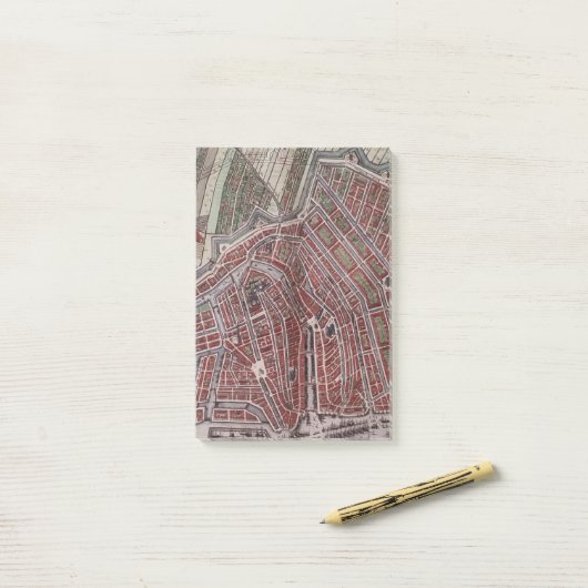 Replica stadskaart Amsterdam 1652 Post-it® Notes (Op bureau)