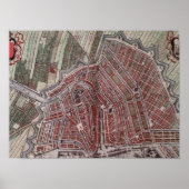 Replica stadskaart Amsterdam 1652 Poster (Voorkant)
