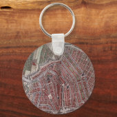 Replica stadskaart Amsterdam 1652 Sleutelhanger (Voorkant)