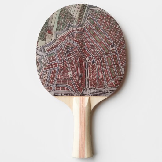 Replica stadskaart Amsterdam 1652 Tafeltennisbatje (Voorkant)