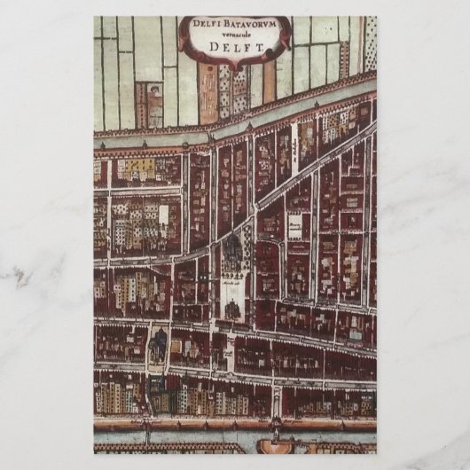 Replica-stadskaart van Delft 1649 Briefpapier (Voorkant)