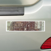 Replica-stadskaart van Delft 1649 Bumpersticker (Op auto)
