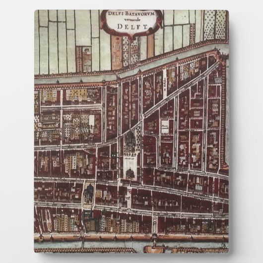 Replica-stadskaart van Delft 1649 Fotoplaat (Voorkant)