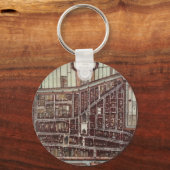 Replica-stadskaart van Delft 1649 Sleutelhanger (Voorkant)