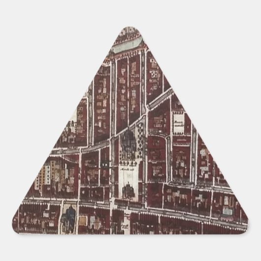 Replica-stadskaart van Delft 1649 Sticker (Voorkant)