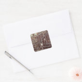Replica-stadskaart van Delft 1649 Vierkante Sticker (Envelop)
