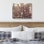 Replica-stadskaart van Delft vanaf 1649 Canvas Afdruk (Insitu (Slaapkamer))