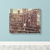 Replica-stadskaart van Delft vanaf 1649 Canvas Afdruk (Insitu (Houten vloer))