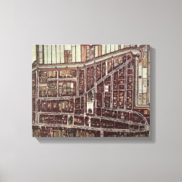 Replica-stadskaart van Delft vanaf 1649 Canvas Afdruk
