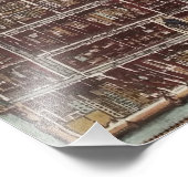 Replica-stadskaart van Delft vanaf 1649 Foto Afdruk (Hoek)