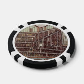 Replica-stadskaart van Delft vanaf 1649 Poker Chips (Enkel)