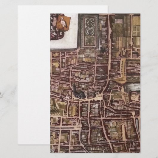 Replica stadskaart van Den Haag 1649 Briefpapier (Voorkant / Achterkant)