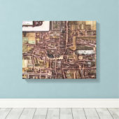 Replica stadskaart van Den Haag 1649 Canvas Afdruk (Insitu (Houten vloer))