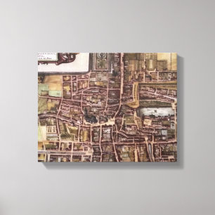 Replica stadskaart van Den Haag 1649 Canvas Afdruk