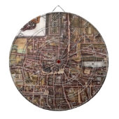 Replica stadskaart van Den Haag 1649 Dartbord (Voorkant)