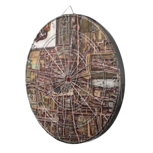 Replica stadskaart van Den Haag 1649 Dartbord (Voorkant Rechts)