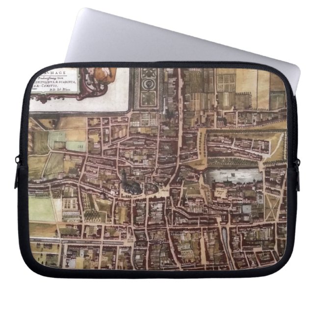 Replica stadskaart van Den Haag 1649 Laptop Sleeve (Voorkant)