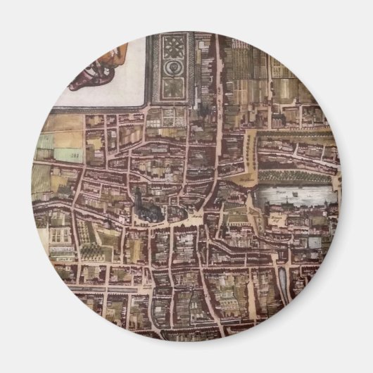 Replica stadskaart van Den Haag 1649 Magneet (Voorkant)