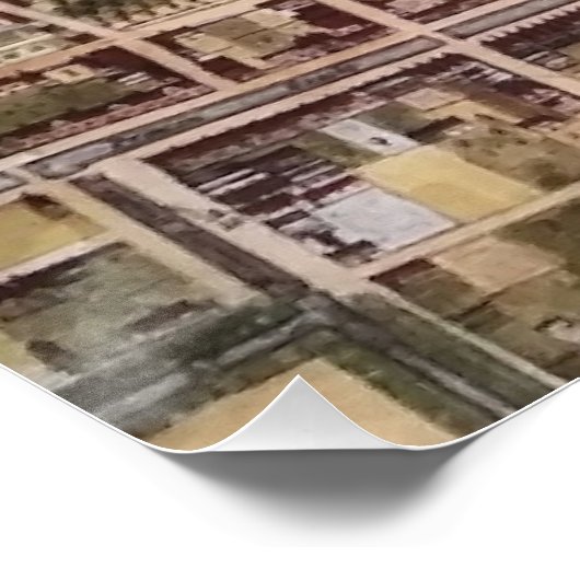 Replica stadskaart van Den Haag 1649 Perfect Poster (Hoek)