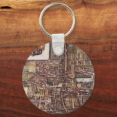 Replica stadskaart van Den Haag 1649 Sleutelhanger (Voorkant)