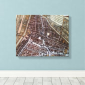 Replica Stadskaart van Rotterdam vanaf 1652 Canvas Afdruk (Insitu (Houten vloer))