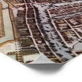 Replica Stadskaart van Rotterdam vanaf 1652 Poster (Hoek)