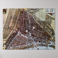 Replica Stadskaart van Rotterdam vanaf 1652