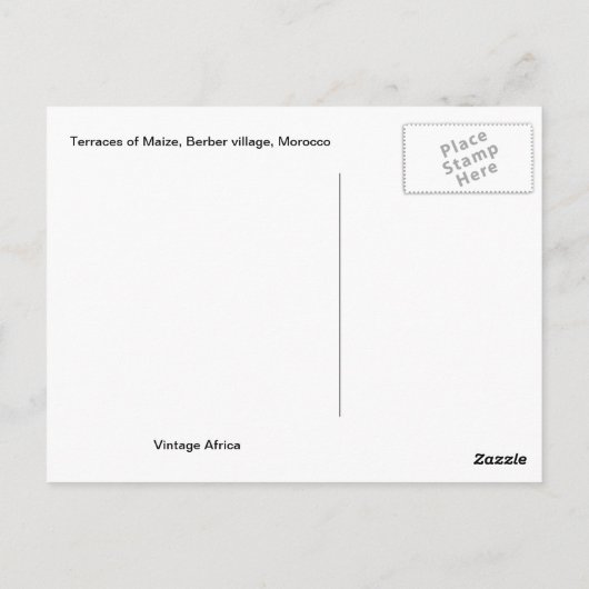 Replica  Terraces van Maize, Berber Briefkaart (Achterkant)