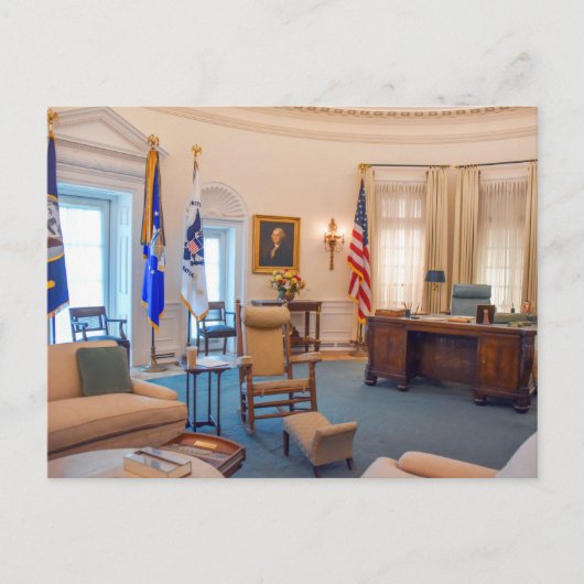 Replica van het Oval Office van Lyndon Baines John Briefkaart (Voorkant)