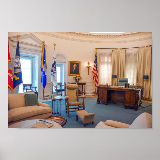 Replica van het Oval Office van Lyndon Baines John Poster (Voorkant)