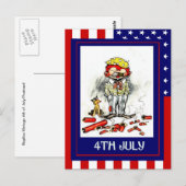 Replica Vintage 4 juli, Gevaren van vuurwerk Briefkaart (Voorkant / Achterkant)