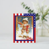 Replica Vintage 4 juli, Jongen met speelgoed-kanon Briefkaart (Staand voorkant)