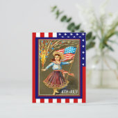 Replica Vintage 4 juli, Vier met mij Briefkaart (Staand voorkant)